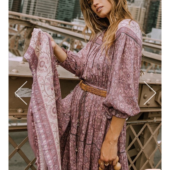 SPELL Dahlia Gown in Mulberry (Pre-Owned) Size Small Rare - Picture 5 of 13